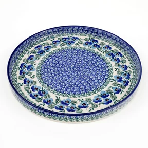 Talerz płytki z wysokim rantem E93 25,5 cm <br> 2273X Kobaltowe bratki